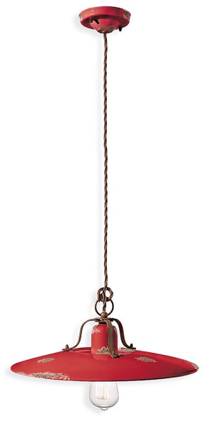Ferroluce Závěsné retro svítidlo COUNTRY, Ø 40 cm, 1xE27 Barva: Světle modrá