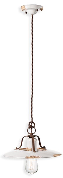 Ferroluce Závěsné retro svítidlo COUNTRY, Ø 30 cm, 1xE27 Barva: Černá