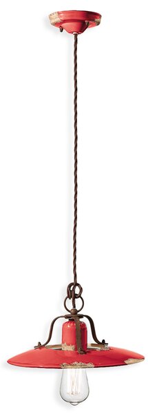 Ferroluce Závěsné retro svítidlo COUNTRY, Ø 30 cm, 1xE27 Barva: Černá