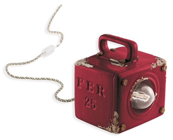 Ferroluce Retro stolní lampa INDUSTRIAL, š. 18 cm, 1xE27 Barva: Světle modrá