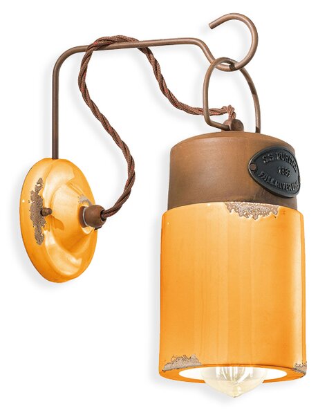 Ferroluce Nástěnné retro svítidlo INDUSTRIAL, v. 33 cm, 1xE27 Barva: Červená