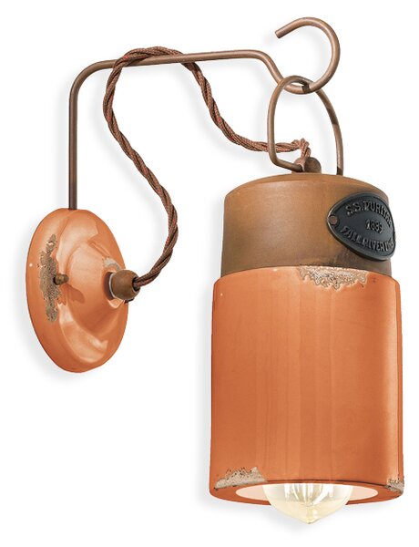 Ferroluce Nástěnné retro svítidlo INDUSTRIAL, v. 33 cm, 1xE27 Barva: Červená