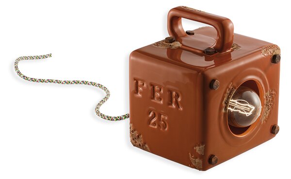 Ferroluce Retro stolní lampa INDUSTRIAL, š. 18 cm, 1xE27 Barva: Světle modrá