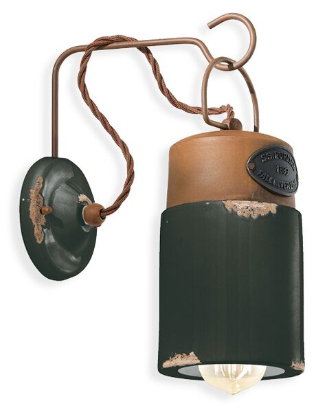 Ferroluce Nástěnné retro svítidlo INDUSTRIAL, v. 33 cm, 1xE27 Barva: Červená