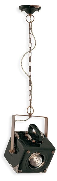 Ferroluce Závěsné retro svítidlo INDUSTRIAL, v. 35 cm, 1xE27 Barva: Černá