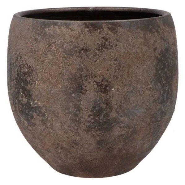 Šedo-hnědý keramický květináč Indonesian Bali - Ø 35*32 cm - daan kromhout