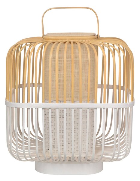 Stolní lampa Forestier, Bamboo Square M, Bílá, Obývací pokoj, Bambus, Design