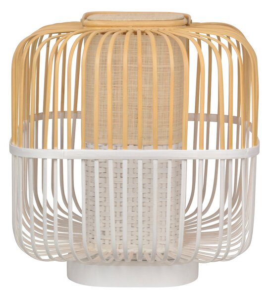 Stolní lampa Forestier, Bamboo Square M, Bílá, Obývací pokoj, Bambus, Design