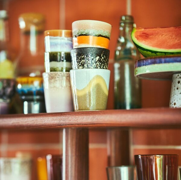 Set 6ks retro hrnek na kávu Coffee 70s - Ø 7,5*8cm / 230 ml - HKLIVING