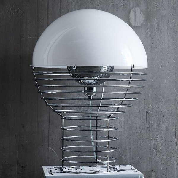 Stolní lampa Verpan, Wire Large, Metalická, Obývací pokoj, Kov, Design