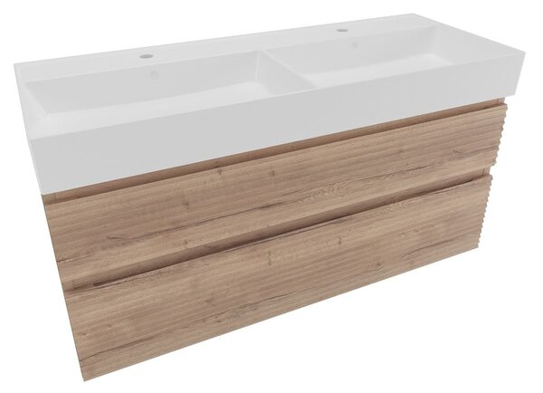 Koupelnová skříňka s umyvadlem Naturel Savona 118x53x44,8 cm dub Halifax mat SAVONA2120DHU2
