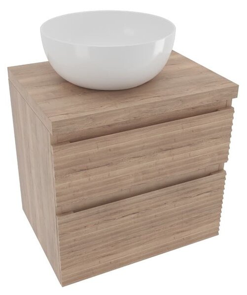 Koupelnová skříňka 2 zásuvková s krycí deskou Naturel Savona 58x53x44,8 cm dub Halifax mat SAVONA260DHD