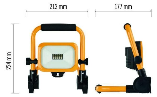EMOS LED reflektor ACCO nabíjecí, přenosný, 10 W, žlutý, studená bílá ZS2812