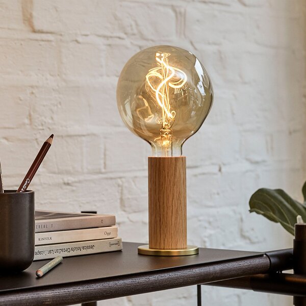 Stolní lampa Tala, Knuckle, stmívatelné, Dřevo, Obývací pokoj, Dřevo