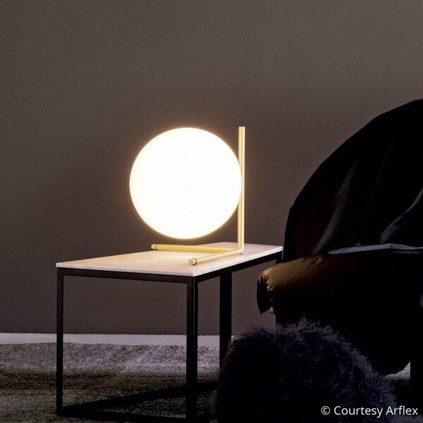 Stolní lampa FLOS, IC T2, stmívatelné, Zlatá / mosazná, Obývací pokoj, Kov, Design