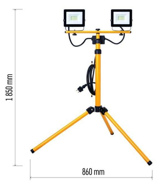 EMOS Lighting LED reflektor HOBBY SLIM, 2× 20W + trojnožka 1531222120