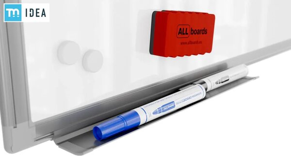 Bílá popisovací magnetická tabule 60x40 cm v hliníkovým rámu + sada příslušenství – TM IDEA® série Flex C764