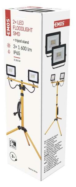 EMOS Lighting LED reflektor HOBBY SLIM, 2× 20W + trojnožka 1531222120