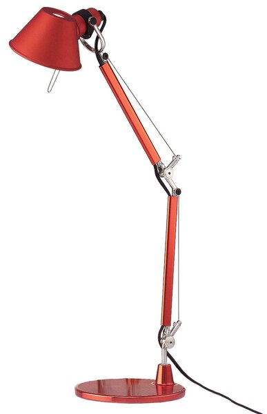 Stolní lampa Artemide, Tolomeo Micro, Červená, Pracovna, Kov, Design