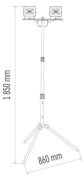 EMOS Lighting LED reflektor HOBBY SLIM, 2× 20W + trojnožka 1531222120