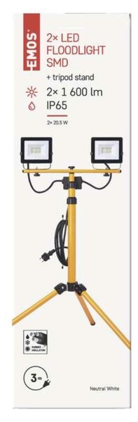 EMOS Lighting LED reflektor HOBBY SLIM, 2× 20W + trojnožka 1531222120