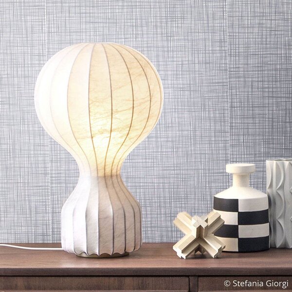 Stolní lampa FLOS, Gatto Piccolo, stmívatelné, Bílá, Obývací pokoj, Tkanina / Textil, Design