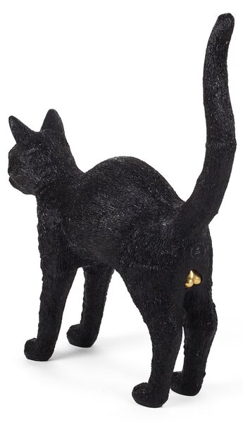 Stolní lampa SELETTI, Jobby The Cat, stmívatelné, Černá, Obývací pokoj, Plast, Design