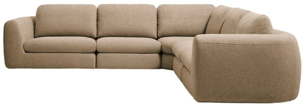 Kave Home Hnědá čalouněná rohová pohovka Vera 330 cm, levá, pravá