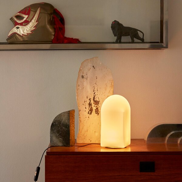 Stolní lampa HAY, Parade, stmívatelné, Bílá, Obývací pokoj, Sklo, Design