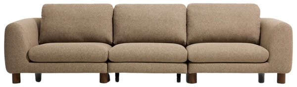 Kave Home Hnědá třímístná pohovka Vera 320 cm s ořechovou podnoží