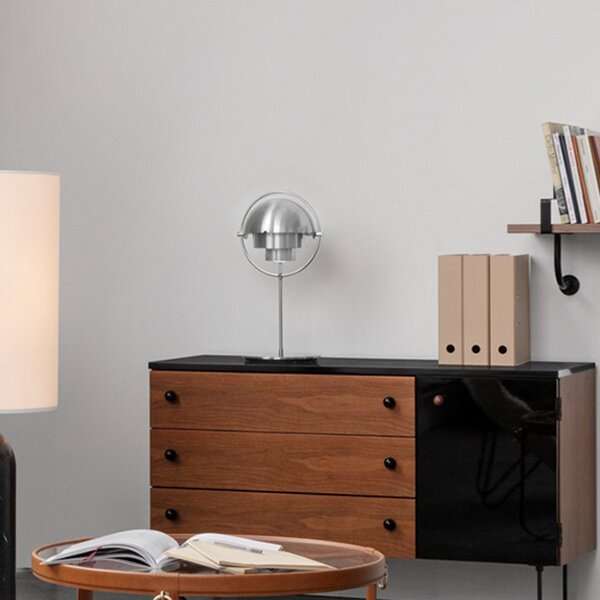 Stolní lampa GUBI, Multi-Lite, Metalická, Obývací pokoj, Kov, Design