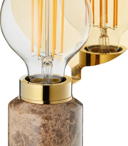 Stolní lampa DESIGN BY US, Blindspot, Hnědá / Rezavá, Obývací pokoj, Mramor, Design