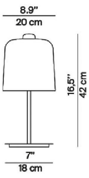 Stolní lampa Luceplan, Zile, Černá, Obývací pokoj, Plast, Design