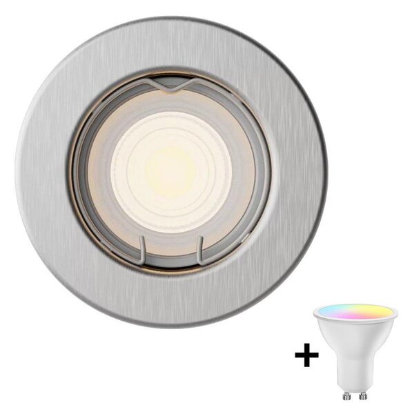 Philips - LED RGBW Stmív. podhledové svítidlo PERIDOT 1xGU10/6,5W/230V stříbrná