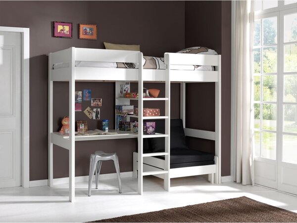 Bílá vyvýšená dětská postel 90x200 cm Pino - Vipack