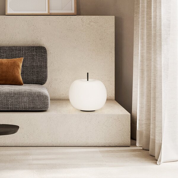 Stolní lampa kdln, KUSHI 33, stmívatelné, Bílá, Obývací pokoj, Sklo, Design