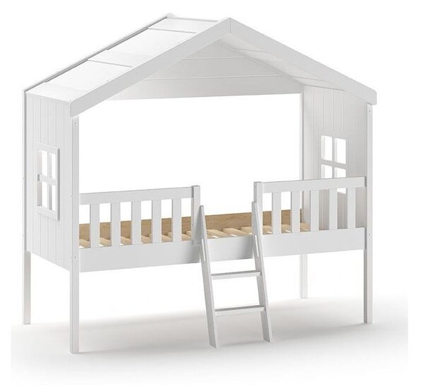 Bílá domečková/vyvýšená dětská postel 90x200 cm Housebed - Vipack
