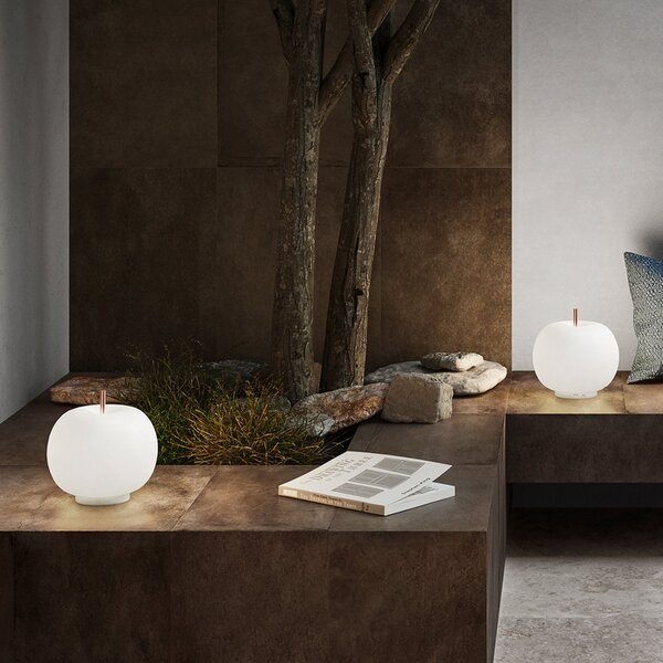 Stolní lampa kdln, KUSHI 16, Bílá, Obývací pokoj, Sklo, Design