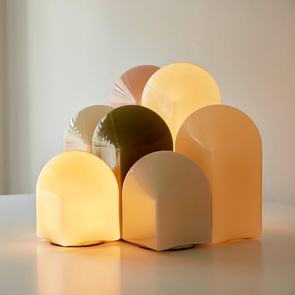 Stolní lampa HAY, Parade, stmívatelné, Bílá, Obývací pokoj, Sklo, Design