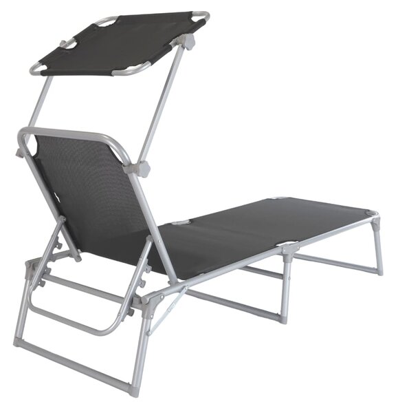Zahradní lehátko Spiro, černá / šedá