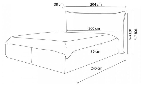 Okrově žlutá čalouněná dvoulůžková postel s úložným prostorem s roštem 180x200 cm Jade – Bobochic Paris