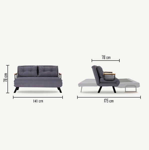 HezkýNábytek.cz Sedačka futon Sandy (petrolejová). 1062308