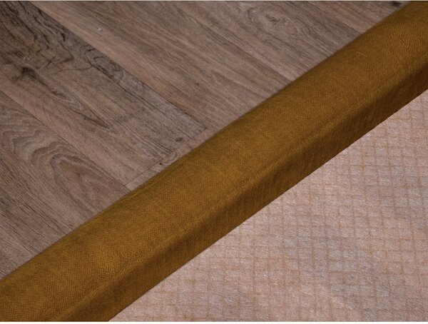Okrově žlutá čalouněná dvoulůžková postel s úložným prostorem s roštem 180x200 cm Jade – Bobochic Paris