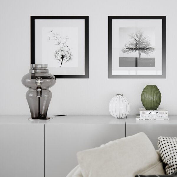 Stolní lampa By Rydéns, Dolores, Šedá, Obývací pokoj, Sklo, Skandinávský