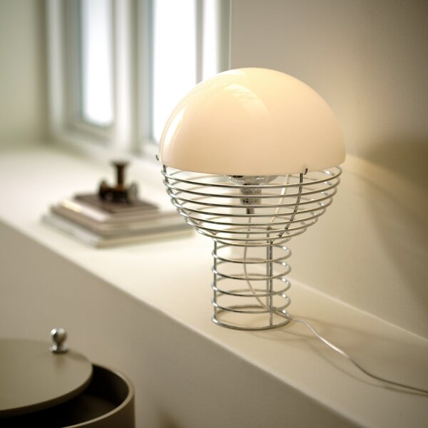 Stolní lampa Verpan, Wire Small, Metalická, Obývací pokoj, Kov, Design