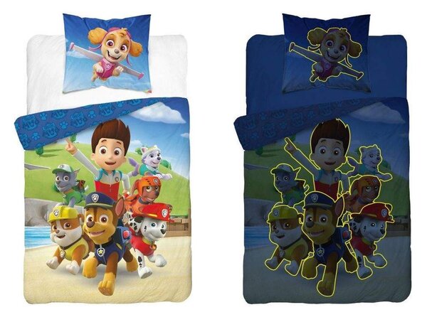 Povlečení Paw Patrol parta svítící Bavlna, 140/200, 70/80 cm