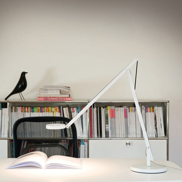 Stolní lampa Rotaliana, String T1 DTW, stmívatelné, Bílá, Pracovna, Kov, Design