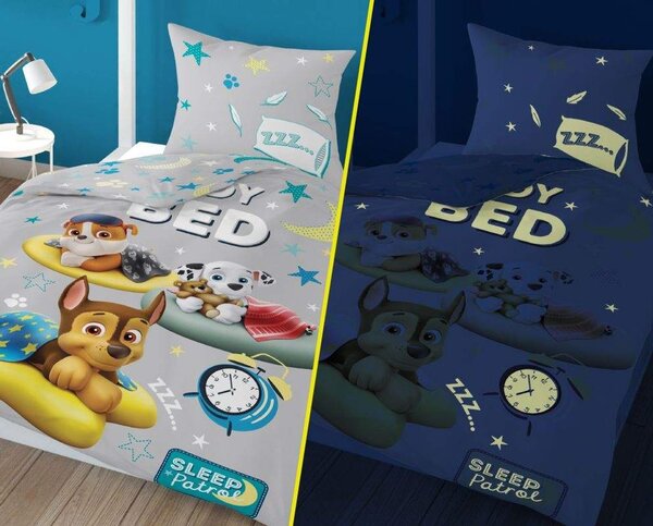 Povlečení Tlapková patrola sleep svítící 140/200, 70/80 cm