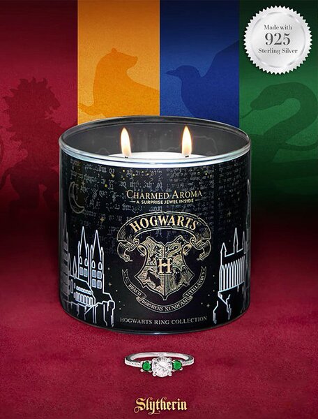 Charmed Aroma Vonná svíčka Harry Potter - Zmijozel (+prsten) 350g