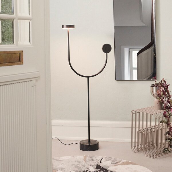 Stojací Lampa AYTM, Grasil, Černá, Obývací pokoj, Kov, Design